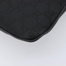 GUCCI GG Canvas Shoulder Bag Nylon Black Silver 449184 Auth 214251A-11