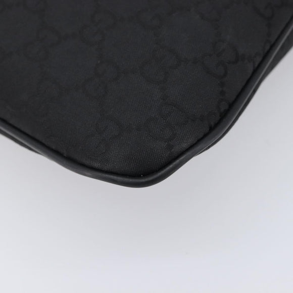 GUCCI GG Canvas Shoulder Bag Nylon Black Silver 449184 Auth 214251A