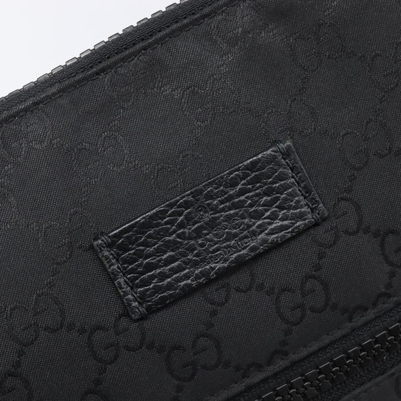 GUCCI GG Canvas Shoulder Bag Nylon Black Silver 449184 Auth 214251A