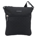 GUCCI GG Canvas Shoulder Bag Nylon Black Silver 449184 Auth 214251A-2