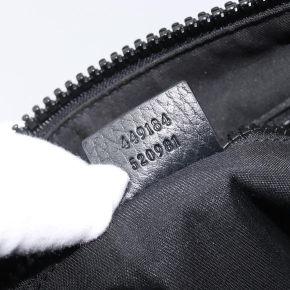 GUCCI GG Canvas Shoulder Bag Nylon Black Silver 449184 Auth 214251A