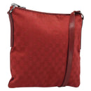 GUCCI Shoulder Bag Leather Red Silver 113013 Auth 214260-1