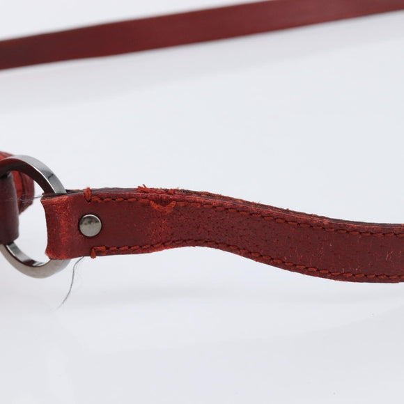 GUCCI Shoulder Bag Leather Red Silver 113013 Auth 214260