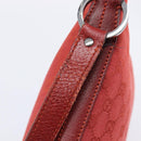 GUCCI Shoulder Bag Leather Red Silver 113013 Auth 214260-16