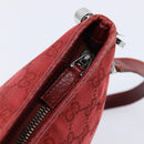 GUCCI Shoulder Bag Leather Red Silver 113013 Auth 214260-18