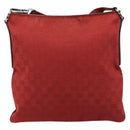 GUCCI Shoulder Bag Leather Red Silver 113013 Auth 214260-2