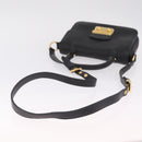 Miu Miu Madras Hand Bag Leather 2way Black Gold Auth 214262A-10