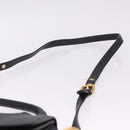 Miu Miu Madras Hand Bag Leather 2way Black Gold Auth 214262A-11