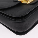 Miu Miu Madras Hand Bag Leather 2way Black Gold Auth 214262A-13