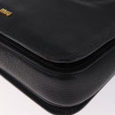 Miu Miu Madras Hand Bag Leather 2way Black Gold Auth 214262A-16
