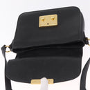Miu Miu Madras Hand Bag Leather 2way Black Gold Auth 214262A-18