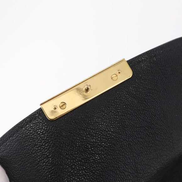 Miu Miu Madras Hand Bag Leather 2way Black Gold Auth 214262A