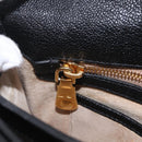 Miu Miu Madras Hand Bag Leather 2way Black Gold Auth 214262A-27