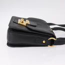 Miu Miu Madras Hand Bag Leather 2way Black Gold Auth 214262A-4
