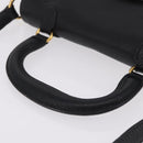 Miu Miu Madras Hand Bag Leather 2way Black Gold Auth 214262A-8
