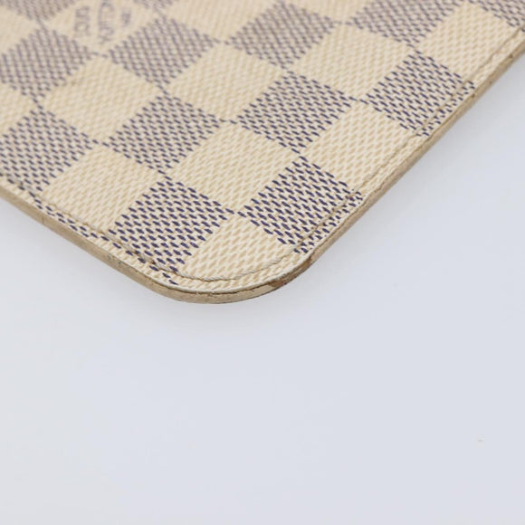 LOUIS VUITTON Damier Azur Neverfull MM Pouch LV Auth 214267
