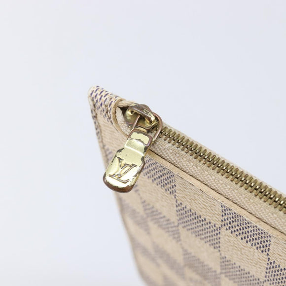 LOUIS VUITTON Damier Azur Neverfull MM Pouch LV Auth 214267