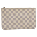 LOUIS VUITTON Damier Azur Neverfull MM Pouch LV Auth 214267-2