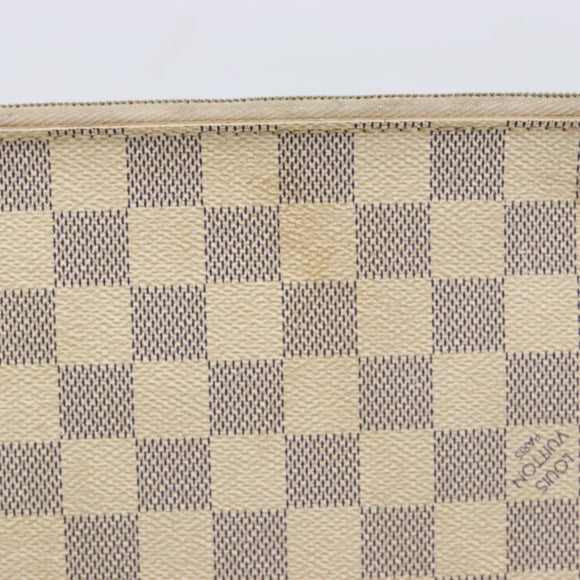 LOUIS VUITTON Damier Azur Neverfull MM Pouch LV Auth 214267