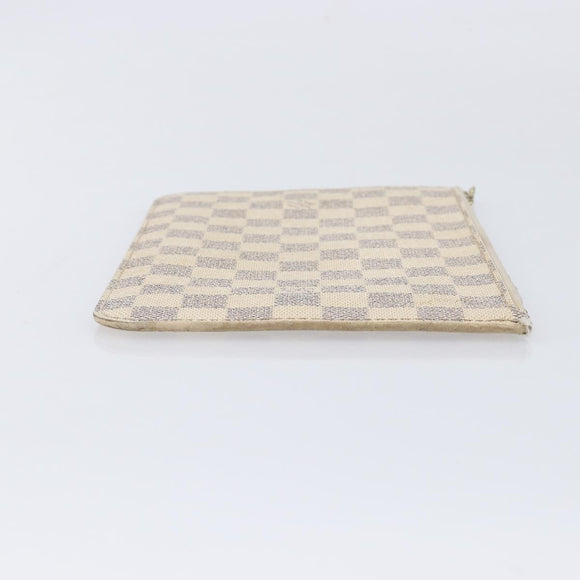 LOUIS VUITTON Damier Azur Neverfull MM Pouch LV Auth 214267