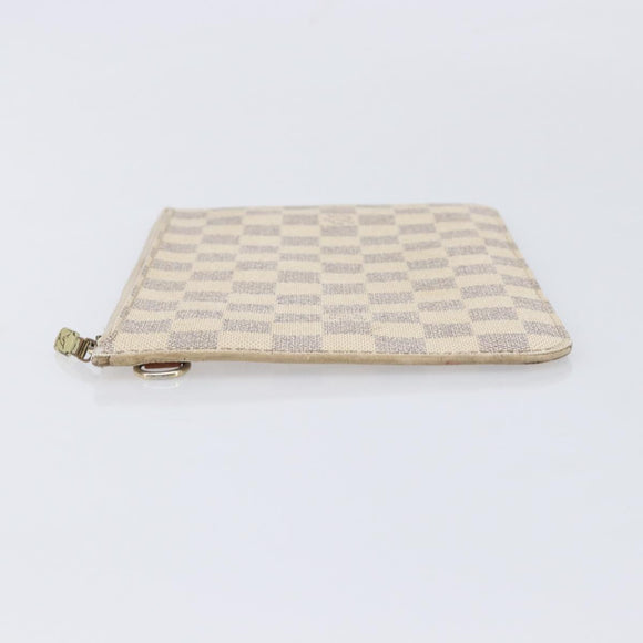 LOUIS VUITTON Damier Azur Neverfull MM Pouch LV Auth 214267