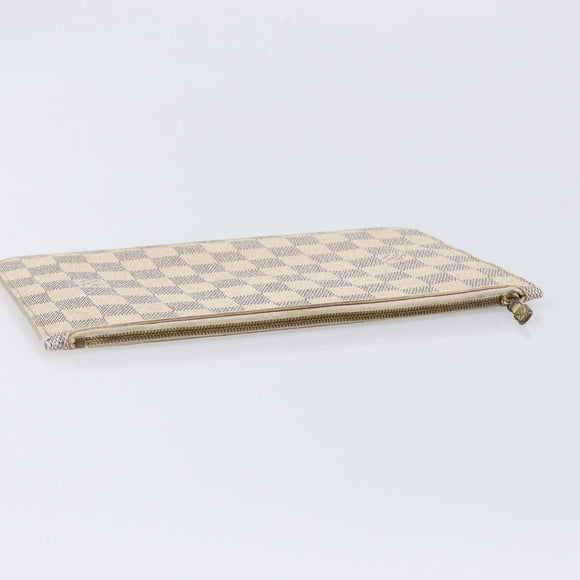 LOUIS VUITTON Damier Azur Neverfull MM Pouch LV Auth 214267