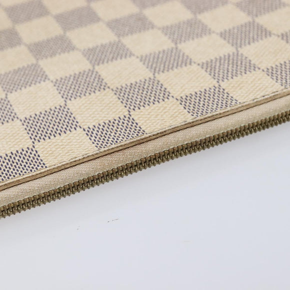 LOUIS VUITTON Damier Azur Neverfull MM Pouch LV Auth 214267