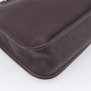 HERMES Vespa PM Shoulder Bag Leather Brown Silver Auth 214268V-11