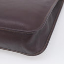 HERMES Vespa PM Shoulder Bag Leather Brown Silver Auth 214268V-12
