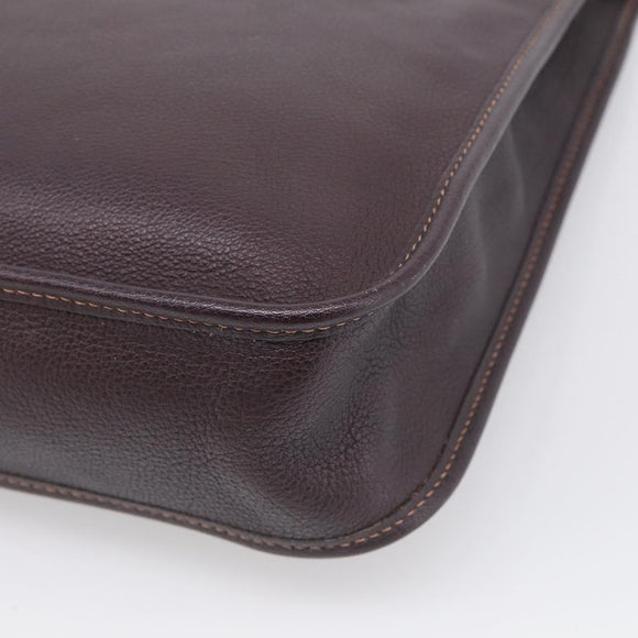 HERMES Vespa PM Shoulder Bag Leather Brown Silver Auth 214268V