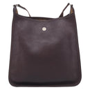 HERMES Vespa PM Shoulder Bag Leather Brown Silver Auth 214268V-3
