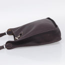HERMES Vespa PM Shoulder Bag Leather Brown Silver Auth 214268V-4