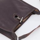 HERMES Vespa PM Shoulder Bag Leather Brown Silver Auth 214268V-6
