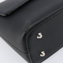 BURBERRY Shoulder Bag Leather Black Silver Auth 214273A-11