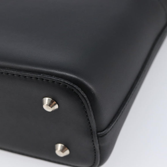 BURBERRY Shoulder Bag Leather Black Silver Auth 214273A