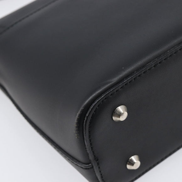 BURBERRY Shoulder Bag Leather Black Silver Auth 214273A
