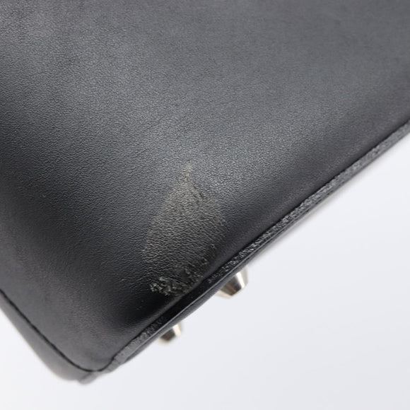 BURBERRY Shoulder Bag Leather Black Silver Auth 214273A