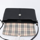 BURBERRY Shoulder Bag Leather Black Silver Auth 214273A-16