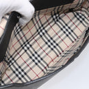 BURBERRY Shoulder Bag Leather Black Silver Auth 214273A-18