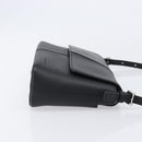 BURBERRY Shoulder Bag Leather Black Silver Auth 214273A-4