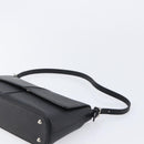 BURBERRY Shoulder Bag Leather Black Silver Auth 214273A-8