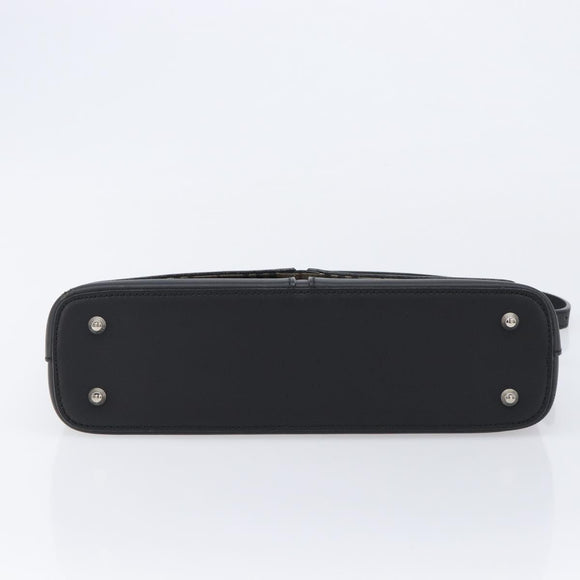 BURBERRY Shoulder Bag Leather Black Silver Auth 214273A