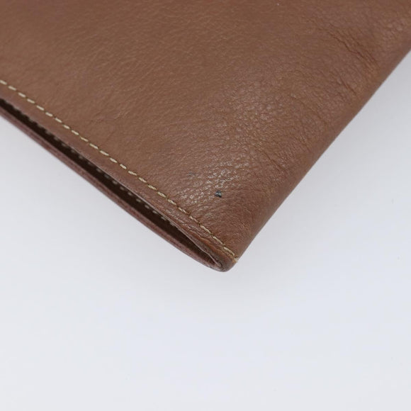 HERMES Onimetu Shoulder Bag Leather Brown Auth 214275A