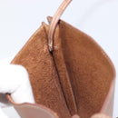 HERMES Onimetu Shoulder Bag Leather Brown Auth 214275A-18