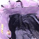 PRADA Frill Hand Bag Nylon Purple Gold Auth 214276-18