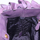 PRADA Frill Hand Bag Nylon Purple Gold Auth 214276-19
