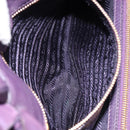 PRADA Frill Hand Bag Nylon Purple Gold Auth 214276-21