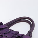 PRADA Frill Hand Bag Nylon Purple Gold Auth 214276-8