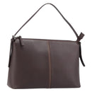BURBERRY Shoulder Bag Leather Brown Silver Auth 214283A-1