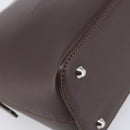 BURBERRY Shoulder Bag Leather Brown Silver Auth 214283A-11